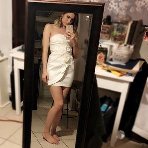 White Flower Mini Dress